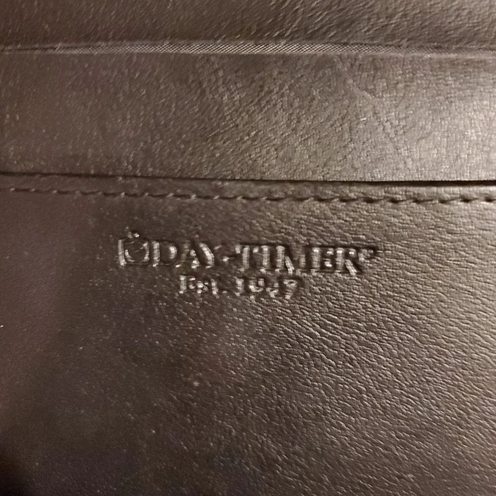 Day-Timer Black Leather Refillable Planner, Used in Fair Condition